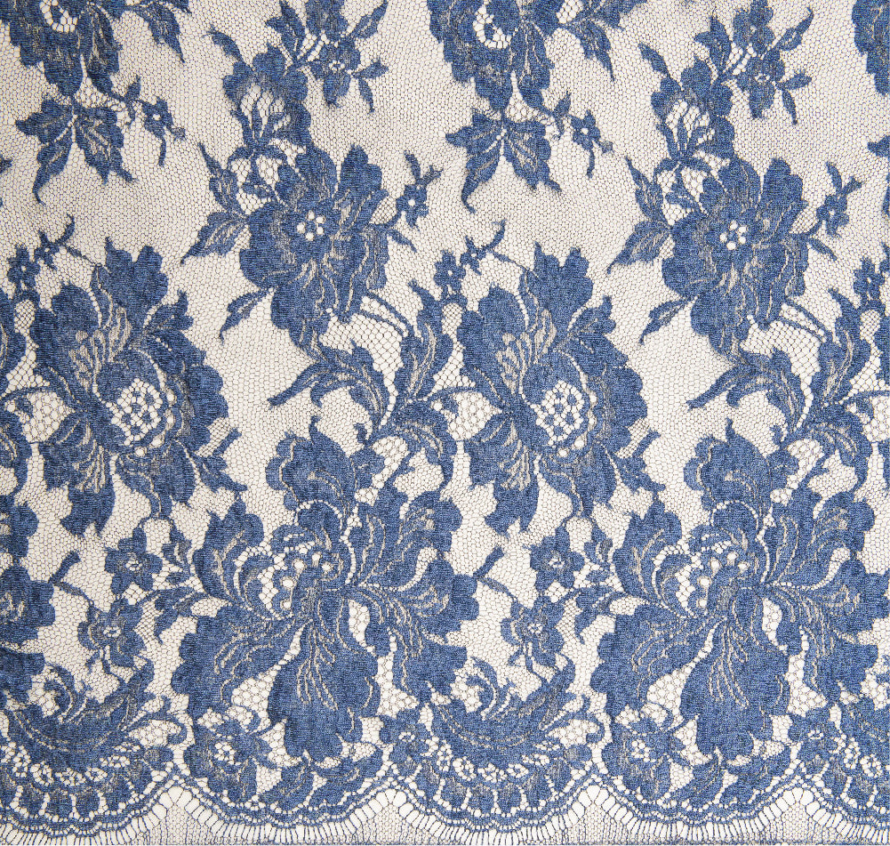 France Clipping Chantilly Lace Fabric in Floral Pattern